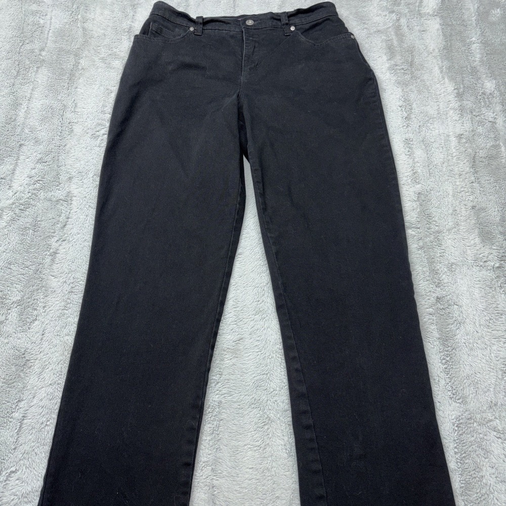 Women's Gloria Vanderbilt "Amanda" Black Straight Stretch Jeans 6‎ 30x30